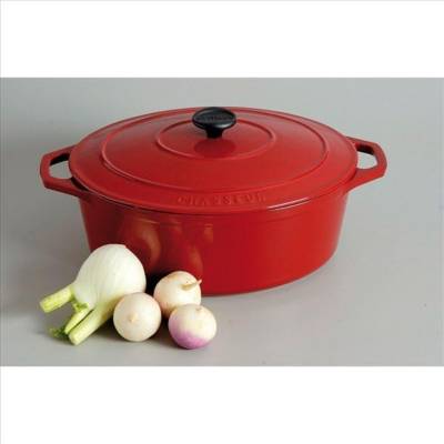 Cocotte en fonte ovale CHASSEUR 35 cm rouge rubis Boutique