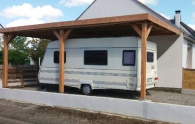 Abri toit plat adossé pour camping-car POITOU-CHARENTES CPBF
