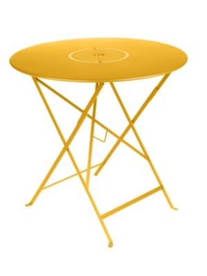 Table pliante ronde FERMOB Floréal  Ø 77 cm, avec trou parasol, coloris au