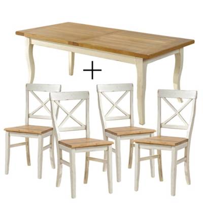 Ensemble table + 4 chaises Marguerite de Provence