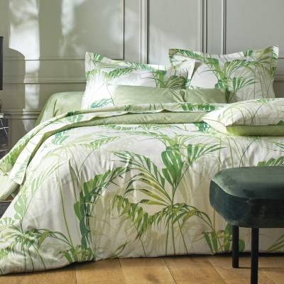 Housse de couette satin Palm House SANDERSON, Tilleul