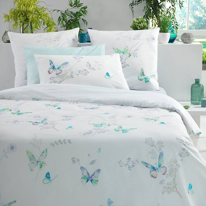 Taie d'oreiller percale Butterfly JULIE LAVARIERE