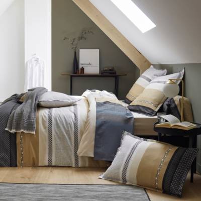 Housse De Couette Percale Marlow Acier Tradilinge