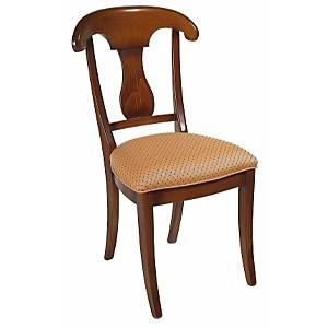 Le lot de 2 chaises dos palmette Guérande assise tissu, merisier